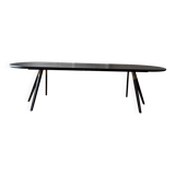 Custom made dining room table 280 x 100 x 75 solid black oak
