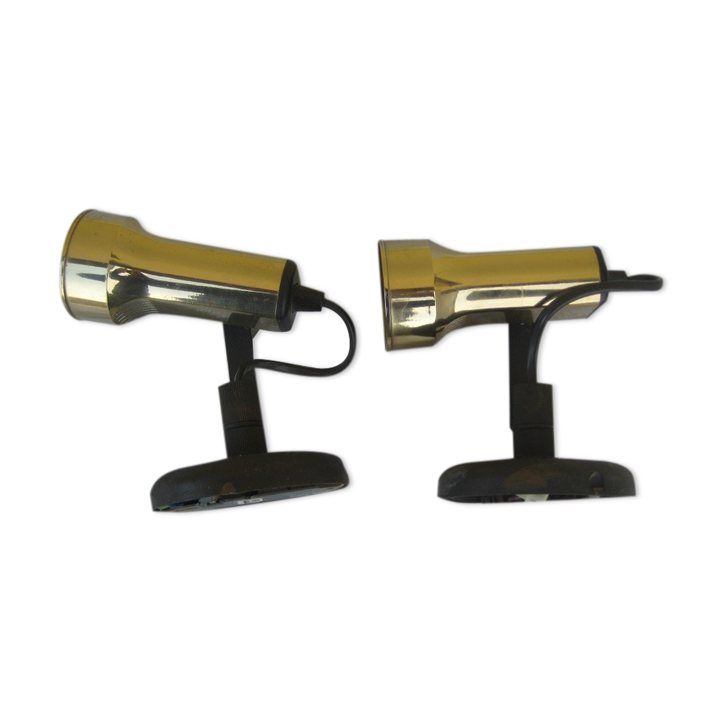 Pair of Lita design spotlights from the 70's, gilded