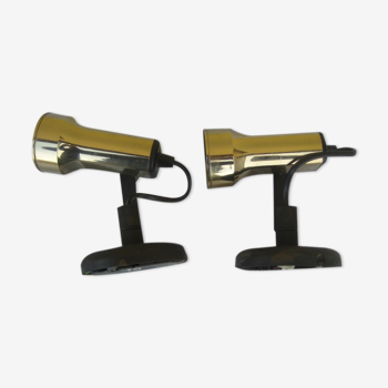 Pair of Lita design spotlights from the 70's, gilded