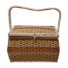 Vintage sewing box in rattan and scoubidou