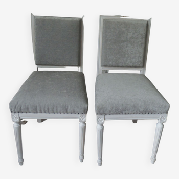 Pair of chairs in beech Louis XVI style