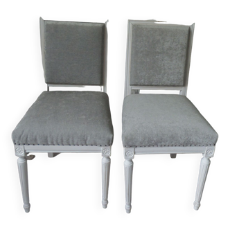 Pair of chairs in beech Louis XVI style