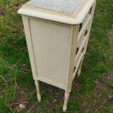 Antique Louis XVI style chest of drawers with marble top