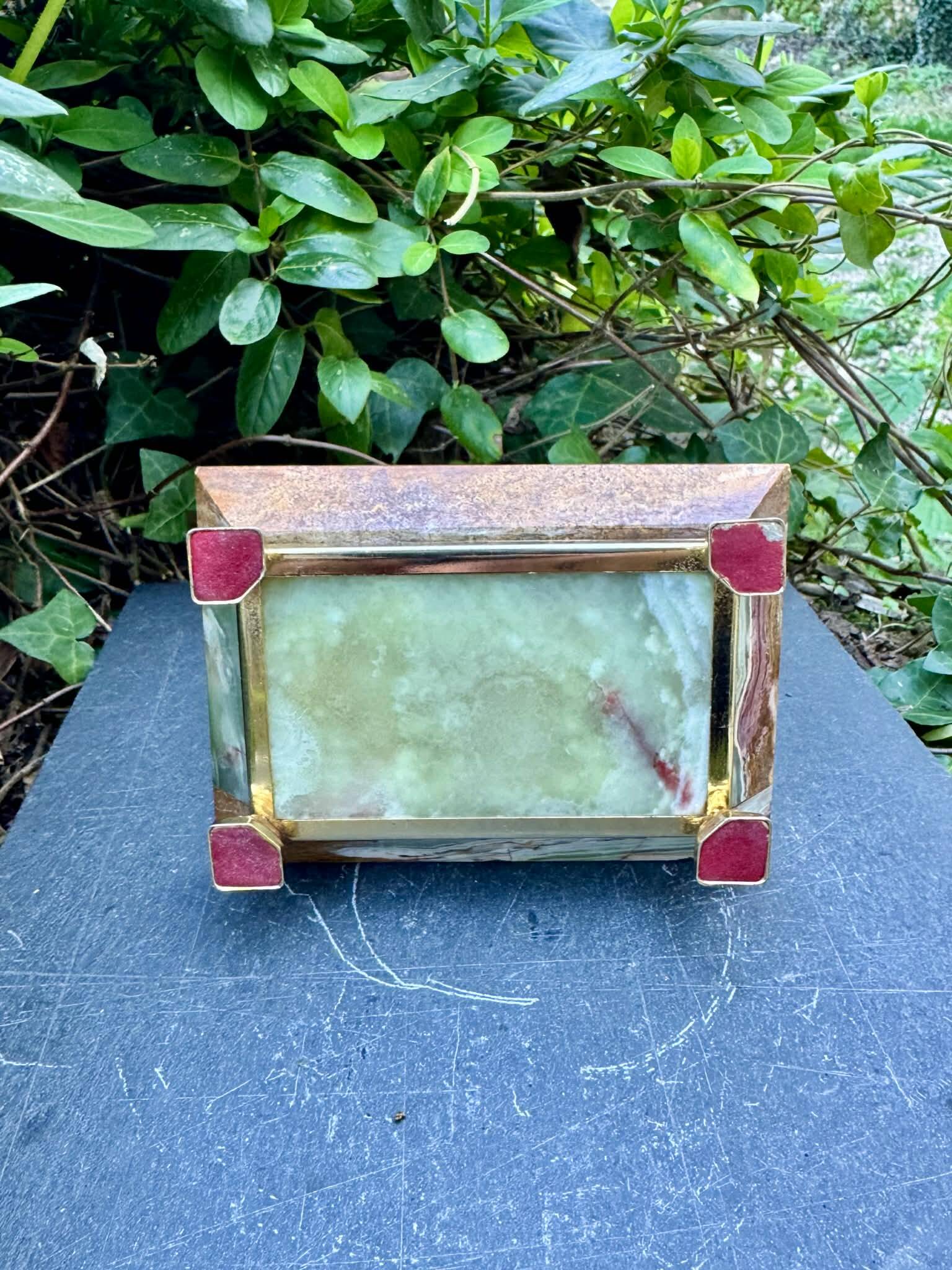 Onyx catchall box from the 1960s, vintage Italy.