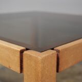 Coffee table with smoked glass top, 1980s