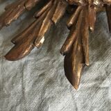 Gilded wood sun mirror, 60s