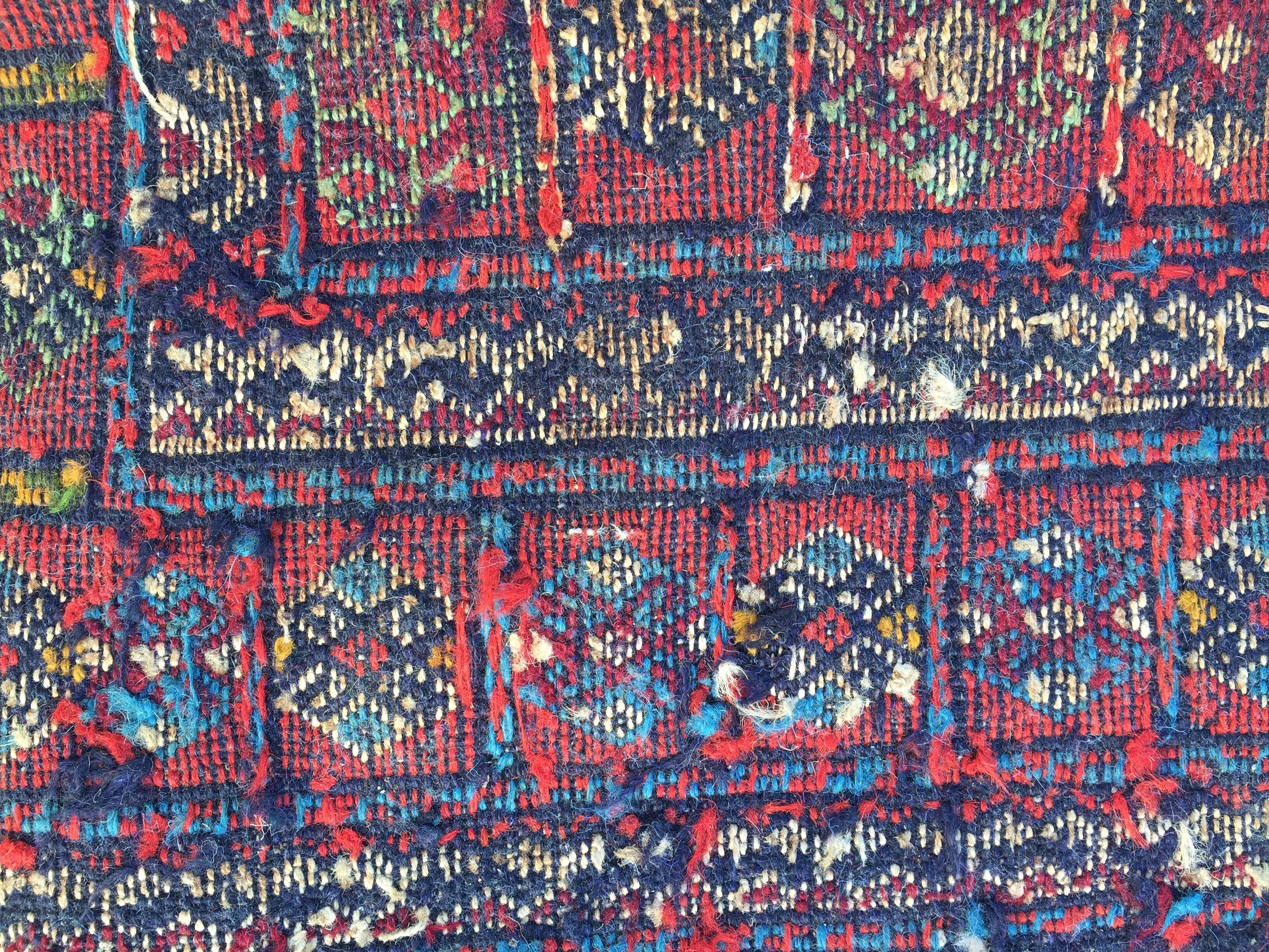 Berber carpet, woven and embroidered, wool 204 x106 cm 20th century