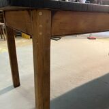 Oak farmhouse table, black top