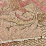 2x7 shades of red & beige vintage runner rug, 77x222cm