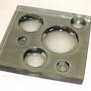 Empty pocket tile in smoked glass 1970 Scandinavian style