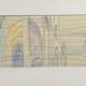 Painting interior design Notre-Dame de Paris stained glass