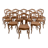 Lot de 11 chaises Louis Philippe en bois