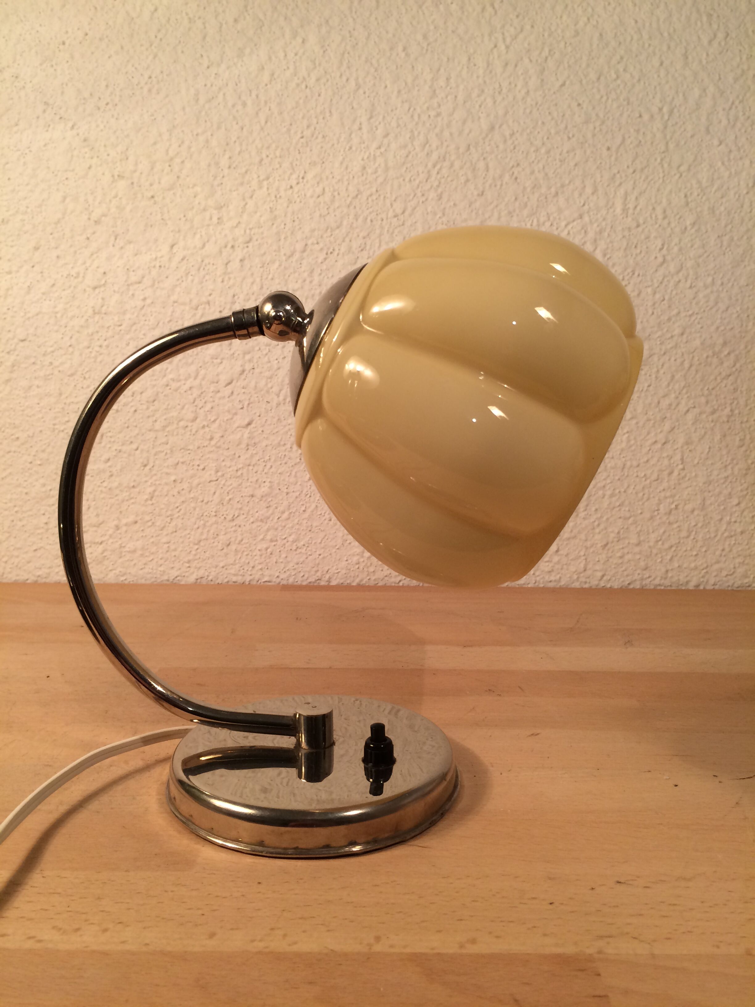 Art deco lamp molded glass and chrome, wall lamp 30s