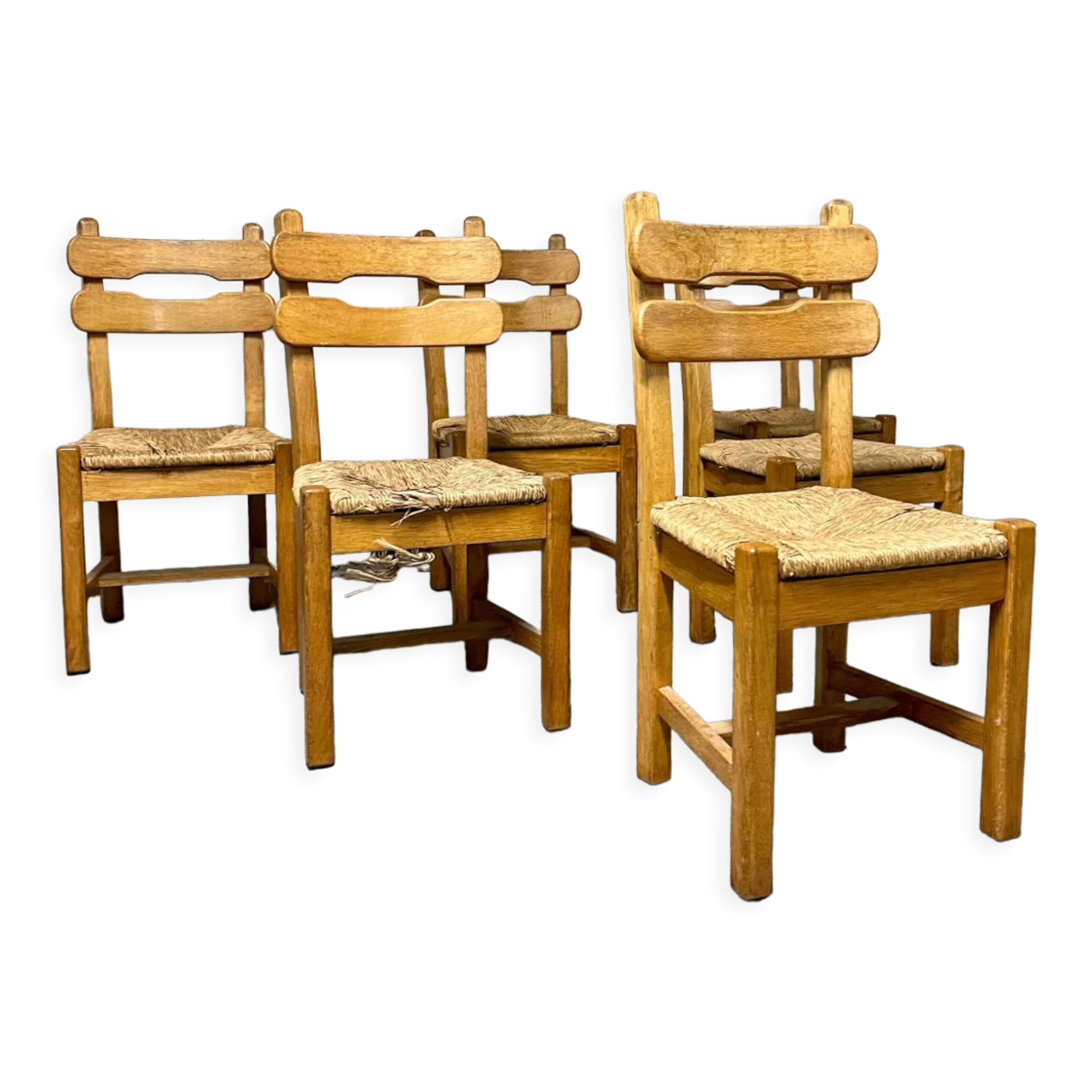 6 brutalist dining chairs