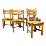 6 brutalist dining chairs
