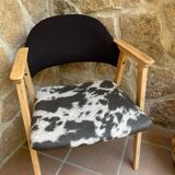 Fauteuil bois imprimé Vache