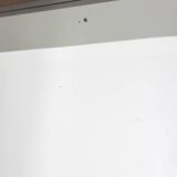 VINTAGE 1960S WALL MIRROR IN WOOD AND SMOKED GLASS, ITALIAN DESIGN