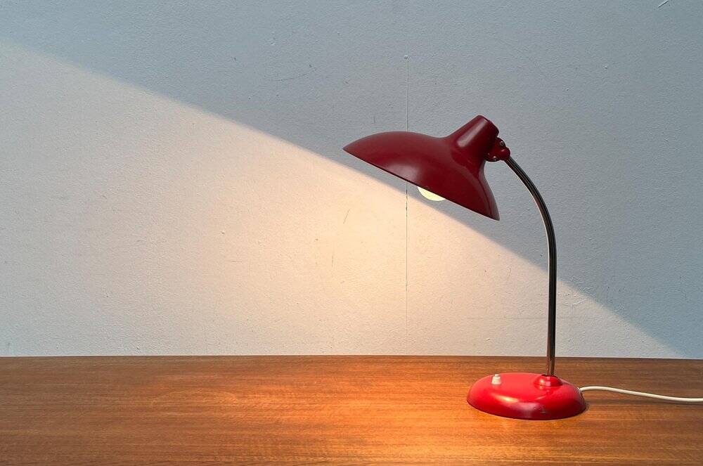 Red German table lamp mid-century 6786 by Christian Dell for Kaiser Idell, 1960s