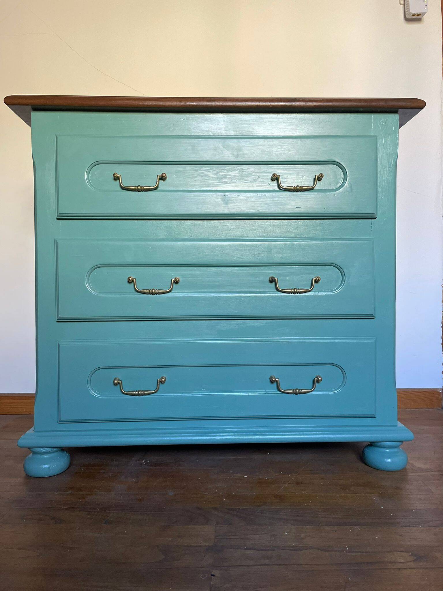 3-drawer chest of drawers in duck blue oak