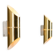 Pair of cylindrical wall lamps in brass with perforated shades