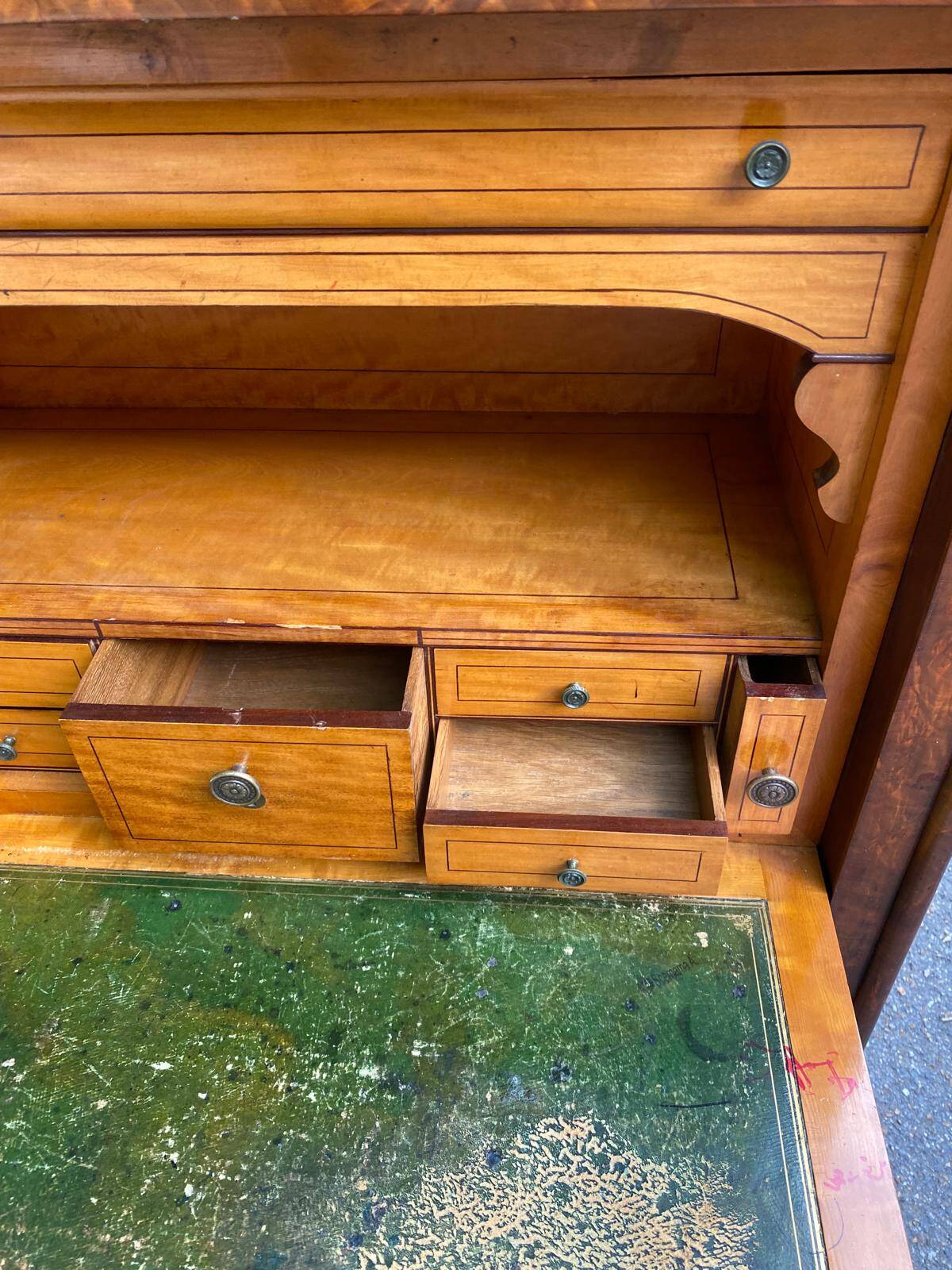 Louis Philippe burr walnut and marble secretary from the 19th century