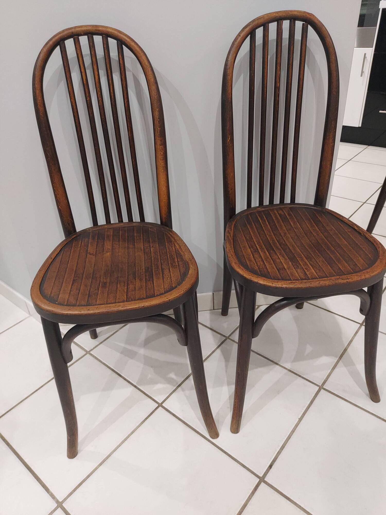 Suite de 6 chaises de Bistrot Baumann et Fischel années 1920