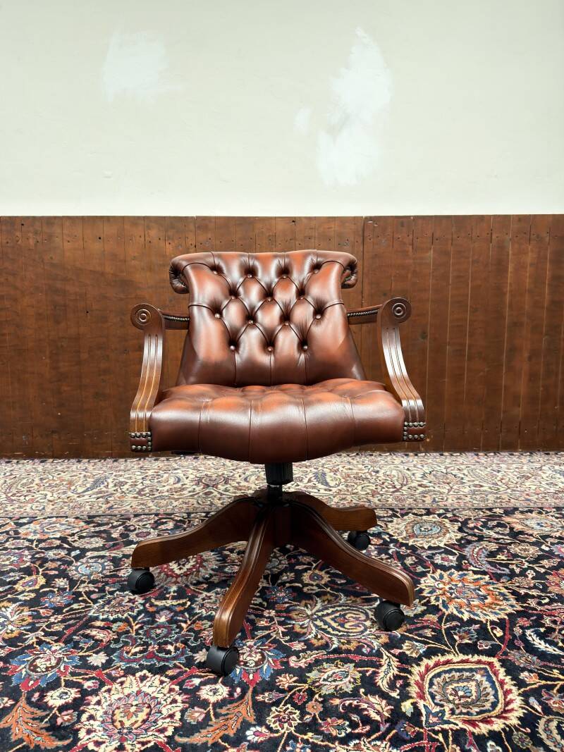 Classic English Chesterfield President Chair