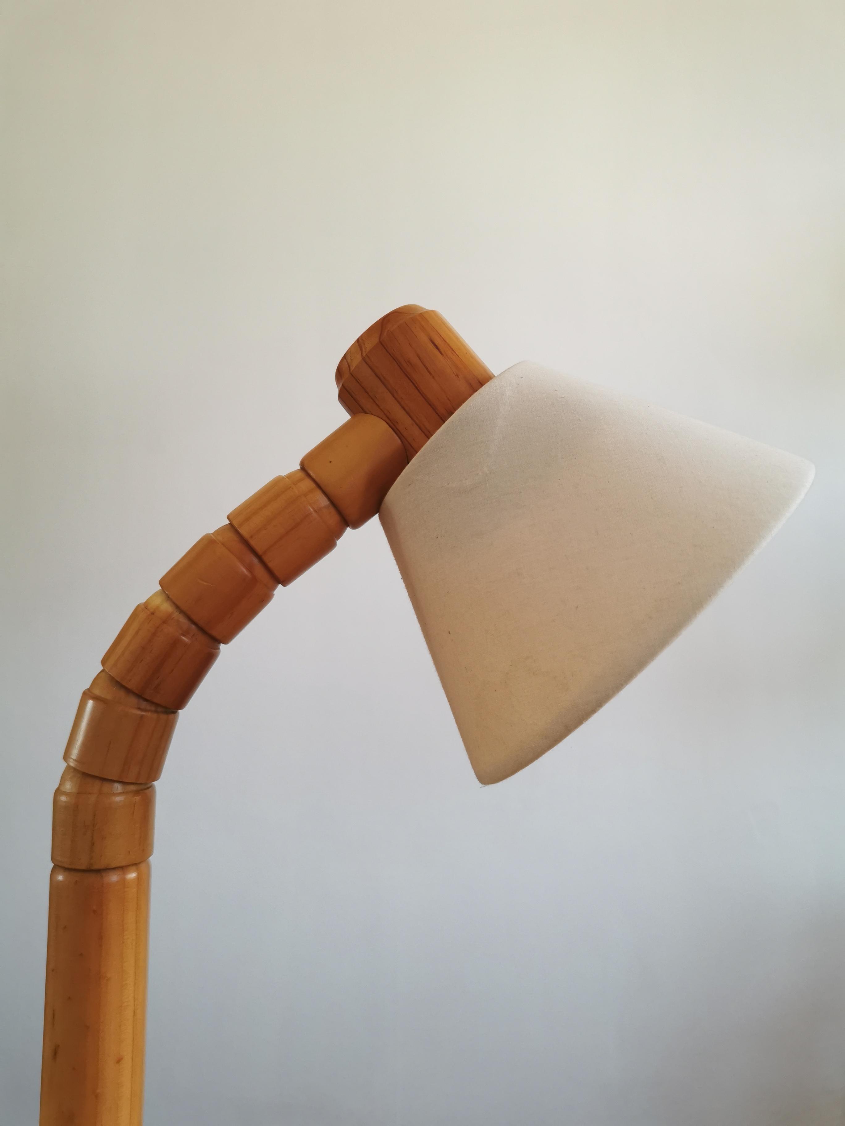 Scandinavian articulated pine lamp