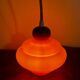 Suspension vintage orange verre opalin