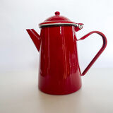 Cafetière émaillée rouge