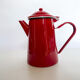 Cafetière émaillée rouge