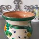 Cache pot en terre cuite Sgraffito années 60