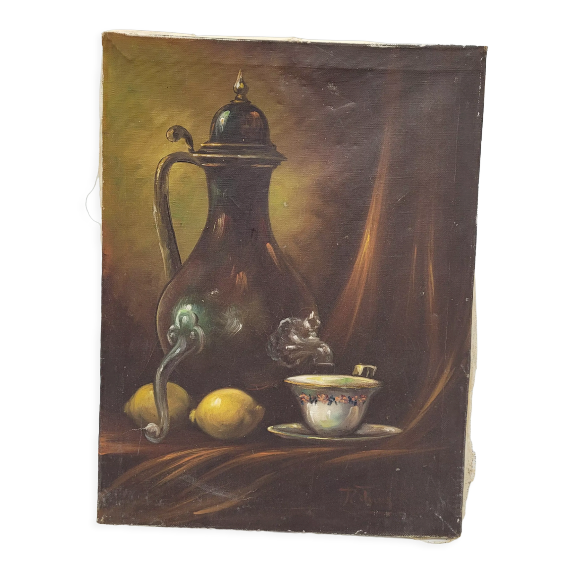 Painting on canvas lemons