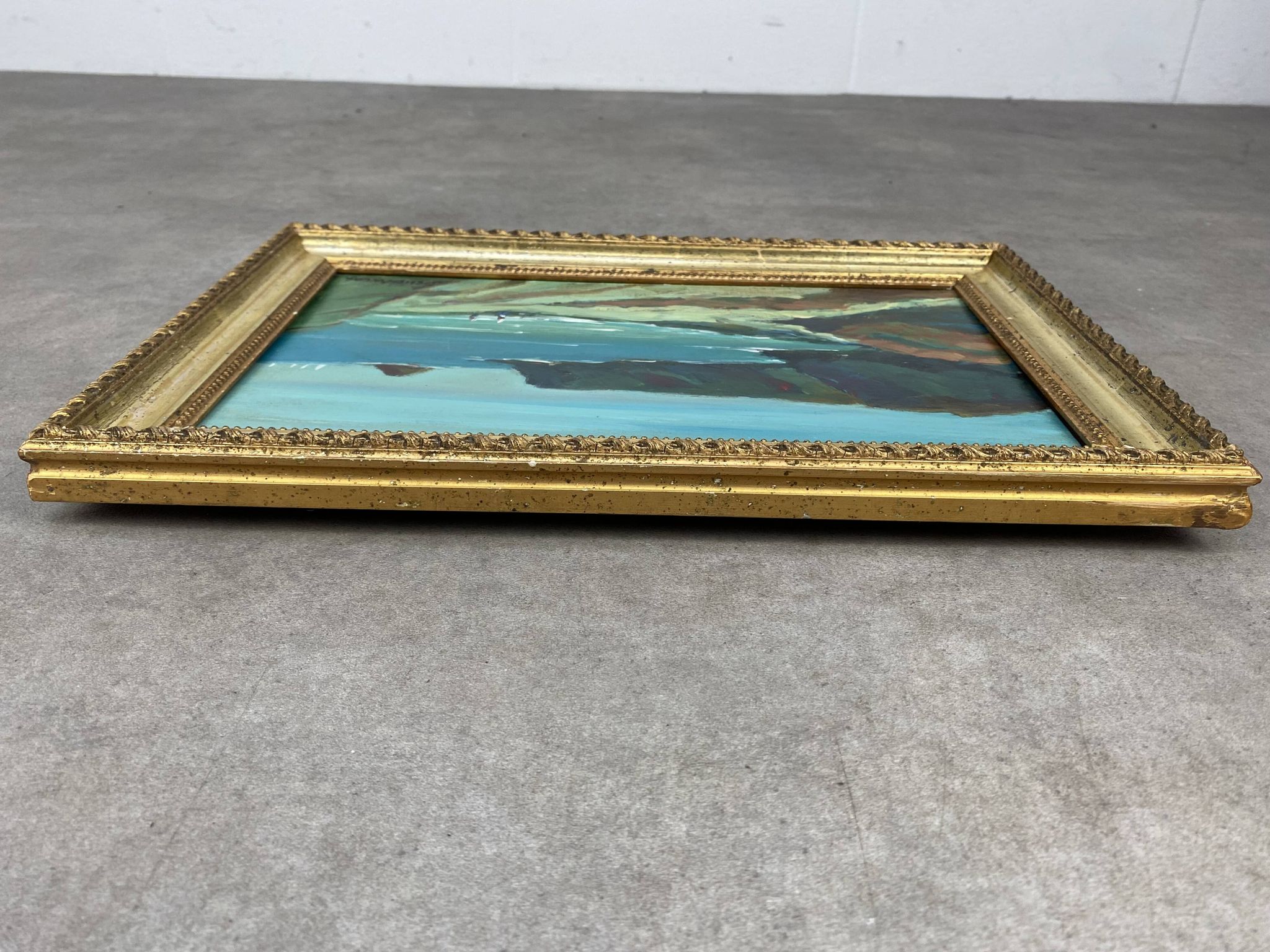 Marine painting by Désiré-Lucas, early 20th century, oil on canvas.