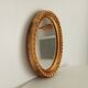 Miroir ovale italien vintage en bois doré
