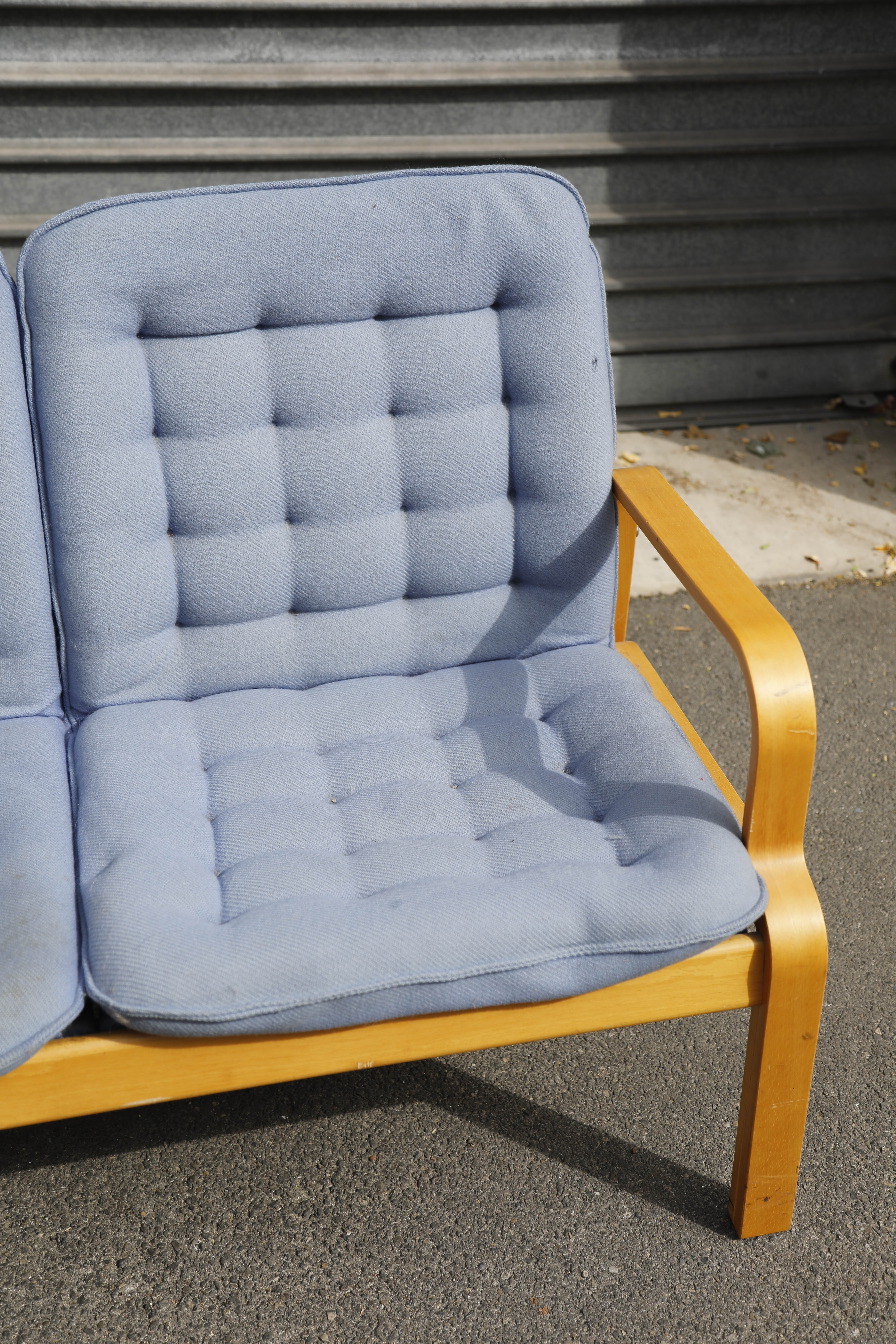 Sofa 2 places wool blue