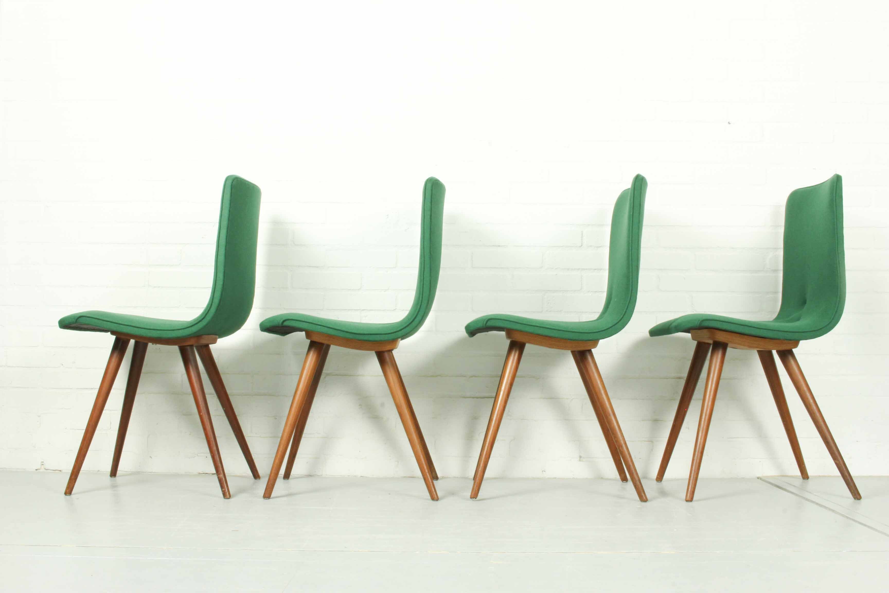 Set of 4 Teak Dining Chairs by van Os, 1950s