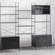 3-Bay shelving system in black by WHB, Germany, 1960’s