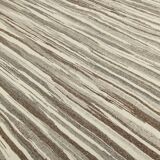 8x11 Brown Beige Minimalist Handmade Wool Kilim Rug, 226x350Cm