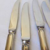 6 dessert knives in silver metal punched 2106271