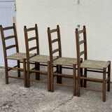 Two-tone straw chairs 1950