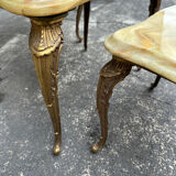 Onyx and brass nesting coffee table