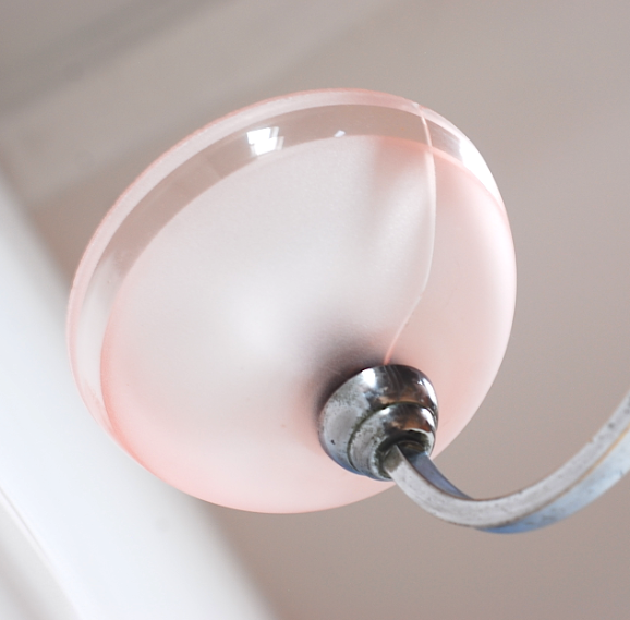 1940s wood and aluminum chandelier