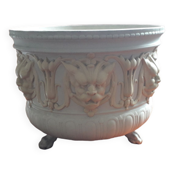Fine sandstone pot signed Sarreguemines of the late nineteenth century