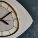 Vintage formica clock asymmetrical silent wall clock "Bayard silver grey"