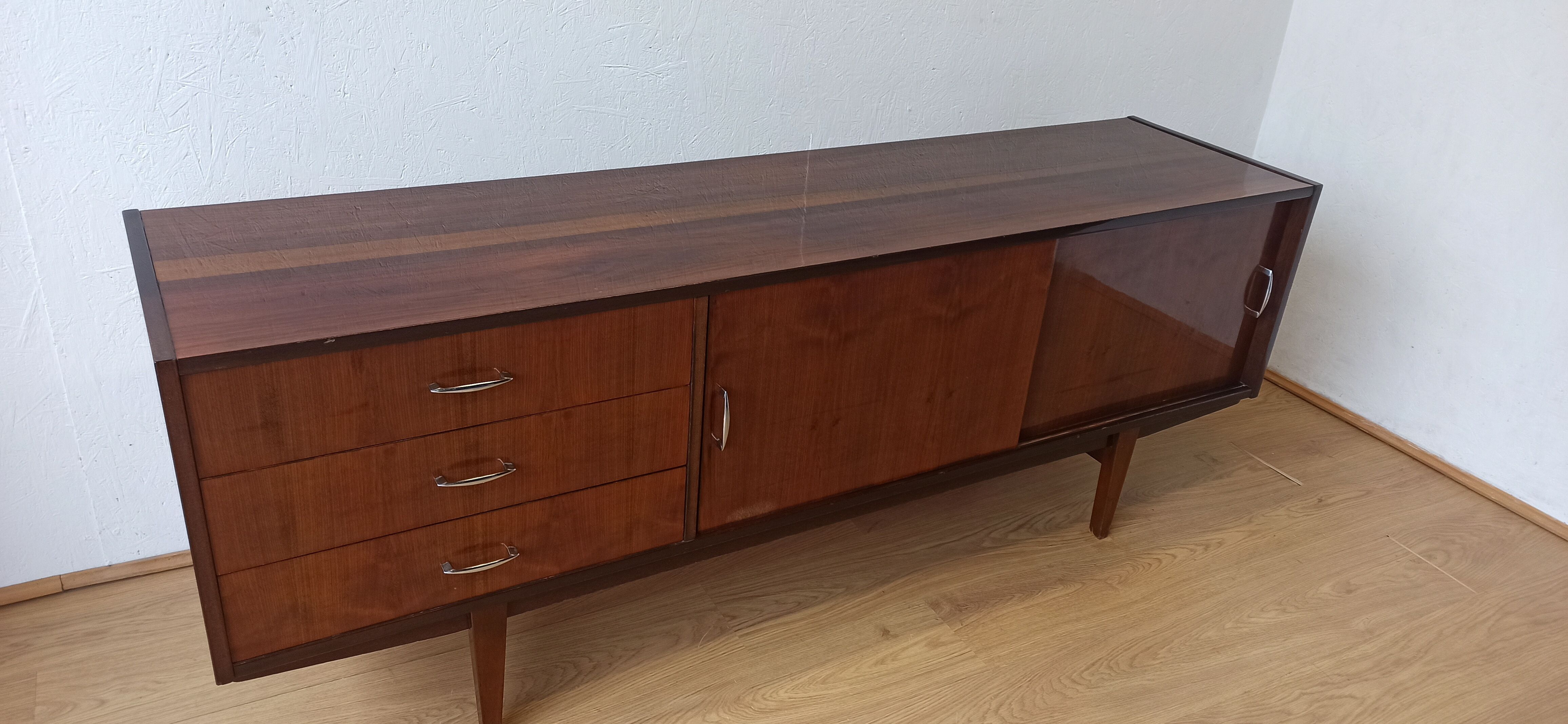 Modernist long sideboard of the 1970s
