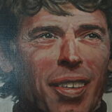 Portrait oil on canvas Jacques Brel