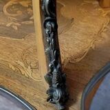 Double-top tea table in marquetry from the Napoleon III period