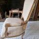 Louis XV cabriolet armchair in carved wood – 19th century – beige fabric