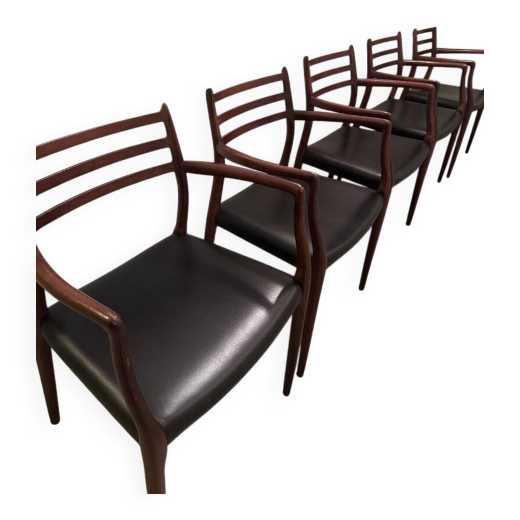 5 Fauteuils scandinave Niels o Møllers Møbelfabrik modéle 62